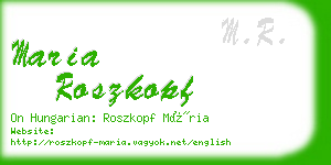 maria roszkopf business card